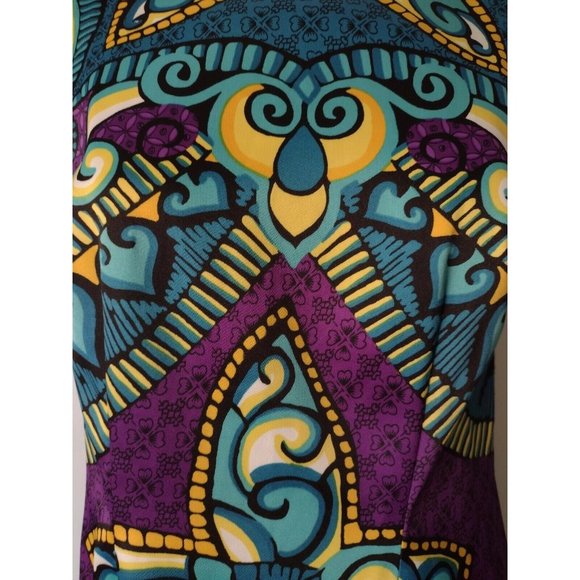 Alyx Limited Womens Geometric Multicolor Silky Sleeveless Sheath Dress Size 4 - Picture 4 of 6